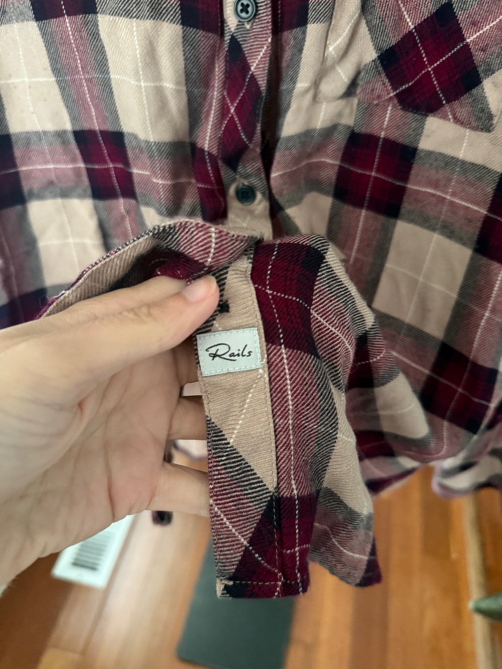 Rails Hunter Plaid Button Down in Port, Sand and Navy - Picture 8 of 9